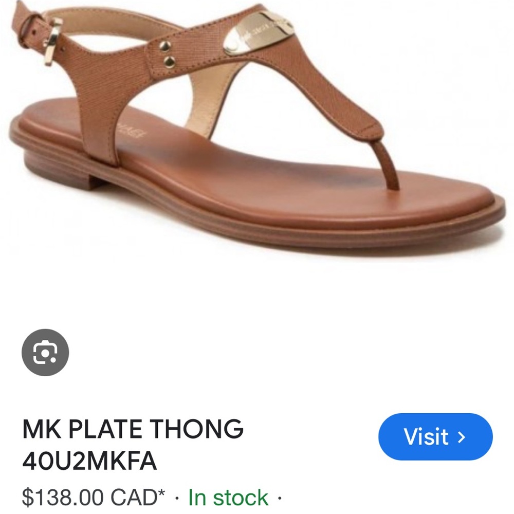 Michael Kors Brown Sandals T-Strap Design